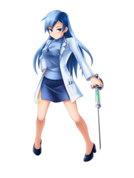 Size: 922x1229 | Tagged: safe, artist:yatonokami, minuette, human, g4, alternative cutie mark placement, badass, clothes, commission, cutie mark, female, humanized, lab coat, looking at you, needle, simple background, skirt, solo, stethoscope, sweater, sword, syringe, toothbrush, transparent background, weapon