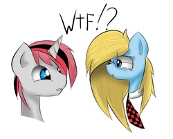 Size: 997x802 | Tagged: safe, artist:lunathegamer163, oc, oc only, pony, unicorn, necktie, wtf