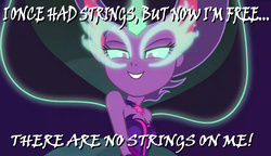 Size: 1863x1076 | Tagged: safe, screencap, sci-twi, twilight sparkle, equestria girls, g4, my little pony equestria girls: friendship games, avengers: age of ultron, female, image macro, meme, midnight sparkle, midnight sparkle's lines, movie quote, pinocchio, solo, song in the comments, ultron