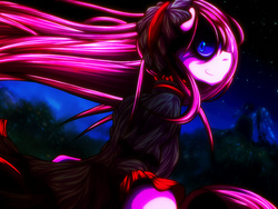 Size: 1280x960 | Tagged: safe, artist:c.d.i., pinkie pie, g4, female, gothic, looking at you, pinkamena diane pie, smiling, solo