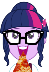 Size: 549x799 | Tagged: safe, sci-twi, twilight sparkle, equestria girls, g4, female, pizza, solo