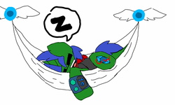 Size: 1600x960 | Tagged: safe, artist:chillywilly, oc, oc only, oc:chilly willy, pony, unicorn, hammock, nap, sleeping, solo, watch