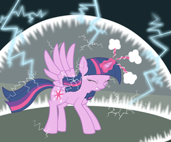 Size: 900x750 | Tagged: safe, artist:daskshine, twilight sparkle, alicorn, pony, g4, dome, fanfic art, female, lightning, mare, solo, the prodigal angel, twilight sparkle (alicorn), vector