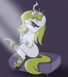 Size: 963x1092 | Tagged: safe, artist:prettypinkpony, oc, oc only, oc:aurora industry (ic), changeling, female, long eyelashes, looking at you, sitting, solo, white changeling