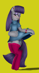 Size: 3480x6400 | Tagged: safe, artist:saddnesspony, maud pie, earth pony, anthro, g4, clothes, female, hoof hands, solo, wrong cutie mark