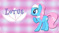 Size: 1920x1080 | Tagged: safe, artist:barrfind, artist:tryhardbrony, lotus blossom, earth pony, pony, g4, cute, cutie mark, female, mare, solo, vector, wallpaper