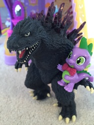 Size: 960x1280 | Tagged: safe, spike, kaiju, g4, bandai creations, godzilla, godzilla (series), irl, photo, toy