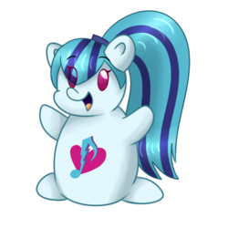 Size: 500x500 | Tagged: safe, artist:mlp-firefox5013, sonata dusk, pony, g4, chibi, cute, female, ponified, simple background, solo, sonatabetes, transparent background