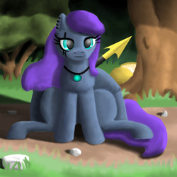 Size: 1024x1024 | Tagged: safe, artist:platinumdrop, oc, oc only, oc:emerald bolt, pegasus, pony, female, gimp, mare, solo