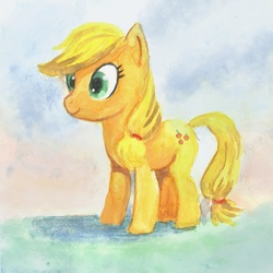 Size: 1700x1700 | Tagged: safe, artist:jay156, applejack, g4, female, solo, traditional art, watercolor painting