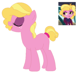 Size: 453x426 | Tagged: safe, artist:berrypunchrules, taffy shade, earth pony, pony, equestria girls, g4, my little pony equestria girls: friendship games, background human, equestria girls ponified, eyes closed, picture-in-picture, ponified, simple background, transparent background