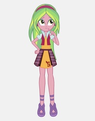 Size: 904x1146 | Tagged: safe, artist:starblast33, lemon zest, equestria girls, g4, my little pony equestria girls: friendship games, female, school spirit, solo