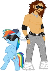 Size: 737x1084 | Tagged: safe, artist:jollyrogers5, rainbow dash, g4, crossover, john morrison, sunglasses, wrestling, wwe