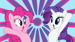 Size: 1920x1080 | Tagged: safe, pinkie pie, rarity, g4, wallpaper