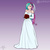 Size: 1024x1024 | Tagged: safe, artist:scorpdk, princess celestia, human, g4, alternate hairstyle, beautiful, bouquet, braid, breasts, bride, busty princess celestia, cleavage, clothes, cute, cutelestia, dress, ear piercing, earring, evening gloves, eye clipping through hair, eyebrows, eyebrows visible through hair, female, flower, gloves, gradient background, hair over one eye, humanized, jewelry, long gloves, looking at you, necklace, patreon, piercing, rose, smiling, smiling at you, solo, stupid sexy celestia, wedding dress, wedding veil