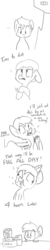 Size: 726x3630 | Tagged: safe, artist:tjpones, oc, oc only, ..., :t, chips, comic, cookie, derp, diet, dunce hat, earring, eating, eyes on the prize, floppy ears, frown, glare, hat, ice cream, monochrome, open mouth, peanut butter, piercing, reese's, reese's puffs, sad, sandwich, smiling, this will end in weight gain, weighing, wide eyes