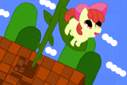 Size: 1105x745 | Tagged: safe, artist:zztfox, apple bloom, g4, female, filly, foal, platformer, solo, super mario bros.