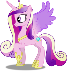 Size: 4746x5000 | Tagged: safe, artist:dashiesparkle, princess cadance, alicorn, pony, g4, princess spike, absurd resolution, concave belly, crown, female, hoof shoes, jewelry, mare, raised hoof, regalia, simple background, slender, solo, spread wings, thin, tiara, transparent background, vector