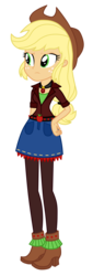 Size: 3000x8873 | Tagged: safe, artist:mixiepie, applejack, equestria girls, g4, my little pony equestria girls: rainbow rocks, absurd resolution, accessory swap, alternate universe, amulet, apple, bad girl, clothes, clothes swap, cowboy hat, denim skirt, female, freckles, gem, hat, necklace, paint tool sai, role reversal, simple background, siren gem, skirt, solo, spikes, stetson, the dazzlings, transparent background
