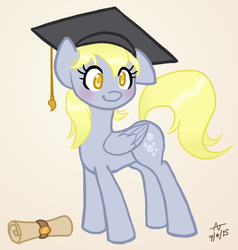 Size: 652x686 | Tagged: safe, artist:howlsinthedistance, derpy hooves, pegasus, pony, g4, female, graduation, mare, solo