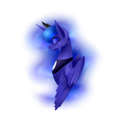 Size: 1377x1367 | Tagged: safe, artist:galopade, princess luna, alicorn, pony, g4, border, bust, crying, eyes closed, female, folded wings, frame, jewelry, peytral, profile, simple background, solo, tiara, transparent background, wings