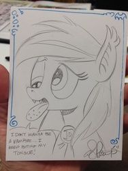 Size: 768x1024 | Tagged: safe, artist:andy price, derpy hooves, pegasus, pony, vampire, g4, female, mare, solo, traditional art