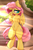 Size: 1259x1920 | Tagged: safe, artist:madacon, fluttershy, pegasus, anthro, unguligrade anthro, g4, belly button, chest fluff, crepuscular rays, cute, featureless crotch, female, fluffy, looking at you, messy mane, raised leg, shyabetes, sleepy, smiling, solo, wink