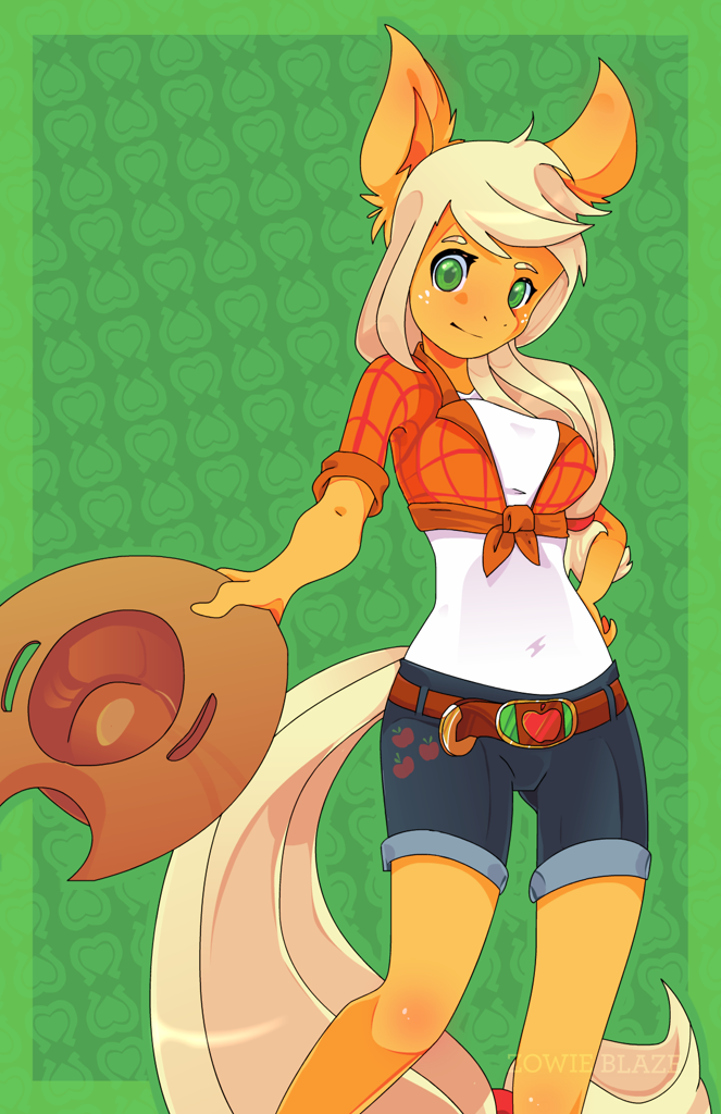 973143 Safe Artist Zowieblaze Applejack Anthro Breasts Busty