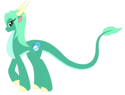 Size: 2733x2072 | Tagged: safe, artist:pyrus-leonidas, dragon, kirin, fanfic:the bridge, cutie mark, godzilla (series), high res, horns, kaiju kirin, manda, ponified, solo, update