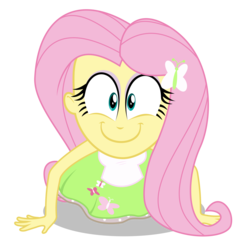 Size: 6000x5975 | Tagged: safe, artist:masem, fluttershy, equestria girls, g4, my little pony equestria girls, absurd resolution, clothes, creepy smile, cute, daaaaaaaaaaaw, extreme close-up, faic, female, happyshy, looking at you, shyabetes, simple background, solo, tank top, transparent background, vector