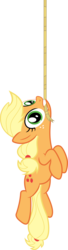 Size: 5000x18432 | Tagged: safe, artist:aethon056, applejack, earth pony, pony, g4, look before you sleep, .svg available, absurd resolution, female, hanging, mare, mouth hold, rope, simple background, solo, swingjack, transparent background, vector