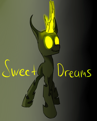 Size: 2161x2698 | Tagged: safe, artist:gapaot, oc, oc only, changeling, changeling oc, colored, glowing eyes, glowing horn, gradient background, high res, horn, solo, yellow changeling