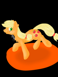 Size: 768x1024 | Tagged: safe, artist:sinfullmelody, applejack, g4, black background, female, simple background, solo