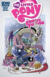 Size: 900x1384 | Tagged: safe, artist:brenda hickey, idw, discord, princess luna, g4, cover