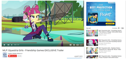 Size: 1429x676 | Tagged: safe, sour sweet, derpibooru, equestria girls, g4, my little pony equestria girls: friendship games, archer, exploitable meme, juxtaposition, juxtaposition win, meme, meta, tampon, youtube