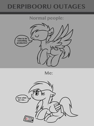 Size: 768x1024 | Tagged: safe, artist:php76, oc, oc only, oc:cafe cream, pegasus, pony, derpibooru, brony, cellphone, female, flying, mare, meta, monochrome, phone, smartphone, truth