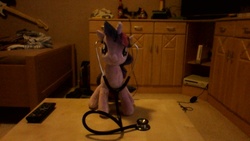 Size: 1280x720 | Tagged: safe, twilight sparkle, g4, irl, nici, photo, plushie, solo, stethoscope