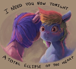 Size: 2083x1907 | Tagged: safe, artist:sharpieboss, rainbow dash, twilight sparkle, alicorn, pony, g4, bonnie tyler, female, lesbian, ship:twidash, shipping, song reference, total eclipse of the heart, twilight sparkle (alicorn)