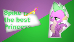 Size: 1920x1080 | Tagged: safe, artist:spntax, spike, g4, best princess, crown, quote, vector, wallpaper