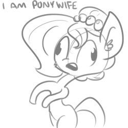Size: 634x634 | Tagged: safe, artist:tjpones, oc, oc only, oc:brownie bun, earth pony, pony, horse wife, animated, derp, flapping, monochrome, solo, touched by his noodly appendage, wat