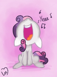 Size: 768x1024 | Tagged: safe, artist:leafa123, sweetie belle, g4, female, singing, solo