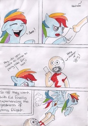 Size: 1740x2480 | Tagged: safe, artist:a_rachael_special, rainbow dash, comic:ed'swildadventure, g4, autograph, brony, comic, ed-skar, felt tip, part of a series, traditional art