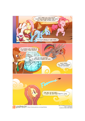 Size: 3541x5016 | Tagged: safe, artist:gashiboka, doctor whooves, fluttershy, pinkie pie, rainbow dash, rarity, roseluck, time turner, earth pony, pony, comic:recall the time of no return, g4, comic, male, patreon, patreon logo, stallion