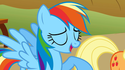 Size: 640x360 | Tagged: safe, screencap, rainbow dash, fall weather friends, g4, my little pony: friendship is magic, animation error