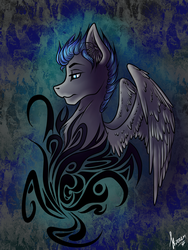 Size: 1200x1600 | Tagged: safe, artist:stirren, oc, oc only, pegasus, pony, commission, digital art, solo, tribal