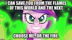 Size: 766x430 | Tagged: safe, queen chrysalis, changeling, g4, disguise, disguised changeling, disney, fake cadance, frollo, image macro, meme, the hunchback of notre dame