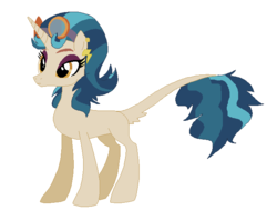 Size: 652x517 | Tagged: safe, artist:goatpaste, indigo zap, classical unicorn, hybrid, pony, unicorn, equestria girls, g4, my little pony equestria girls: friendship games, equestria girls ponified, goggles, horn, leonine tail, ponified, tail