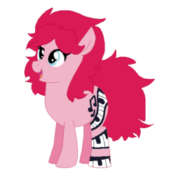 Size: 462x474 | Tagged: safe, artist:goatpaste, raspberry fluff, pony, equestria girls, g4, my little pony equestria girls: rainbow rocks, background human, equestria girls ponified, female, ponified, solo