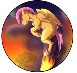 Size: 1300x1230 | Tagged: safe, artist:kuroleopard, scootaloo, g4, cloud, female, simple background, solo, surfing, transparent background