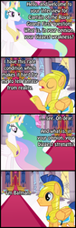 Size: 800x2370 | Tagged: safe, flash sentry, princess celestia, g4, batman, comic, exploitable meme, idiot sentry, interview, silly